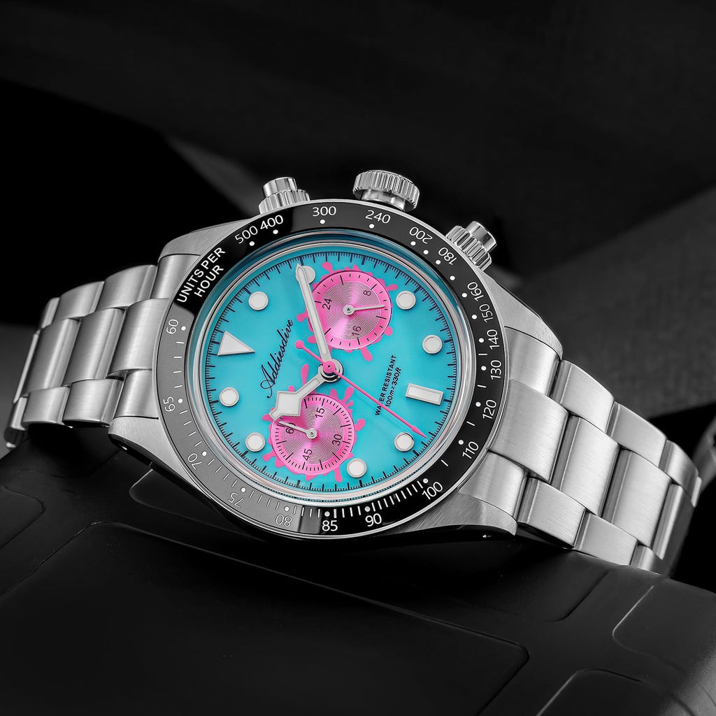 Mens Chronograph Watch Ceramic Tachymeter Bezel 100 M Waterproof H569212