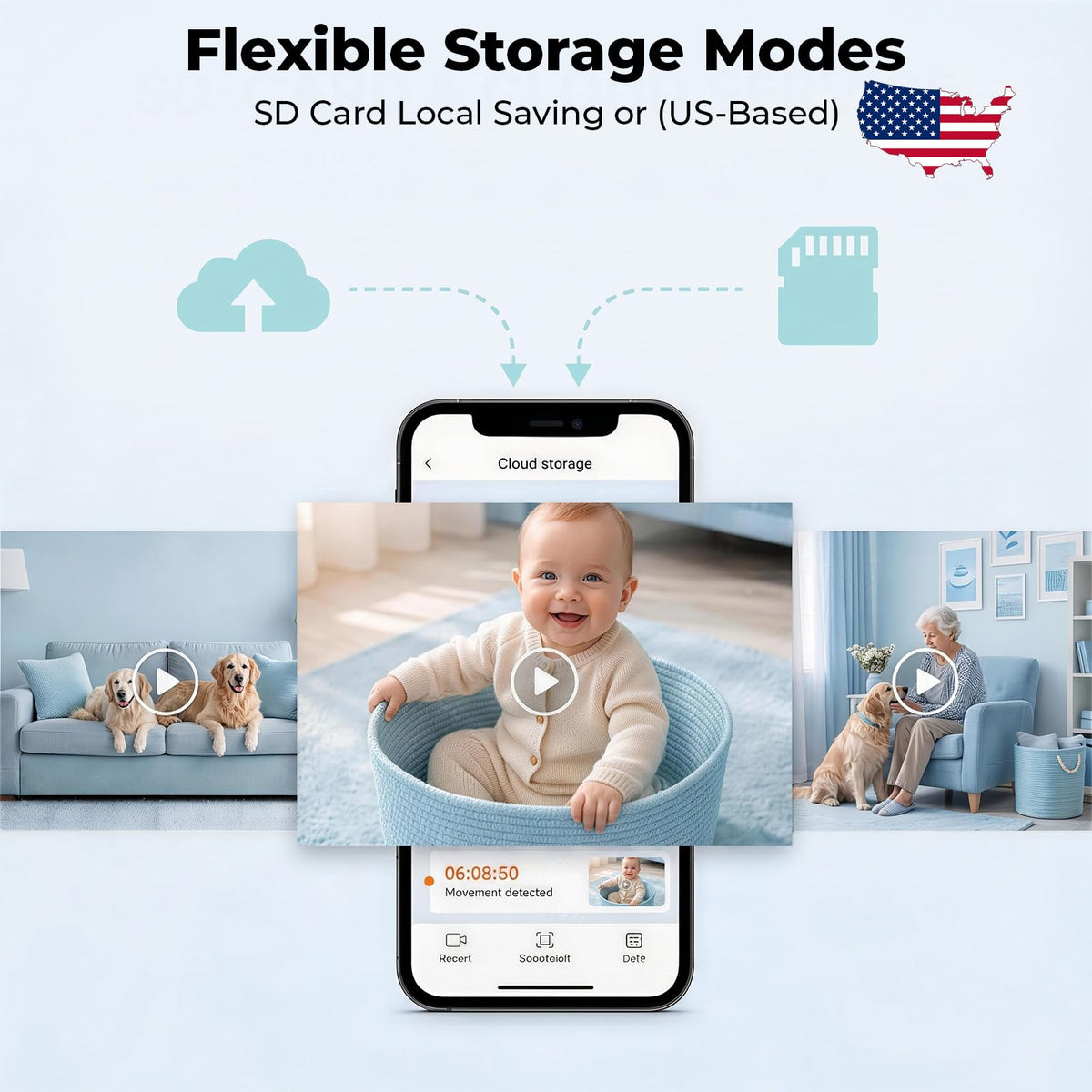 Indoor Camera 5G&2.4G WiFi 360° Pan/Tilt 2-Pack V48272