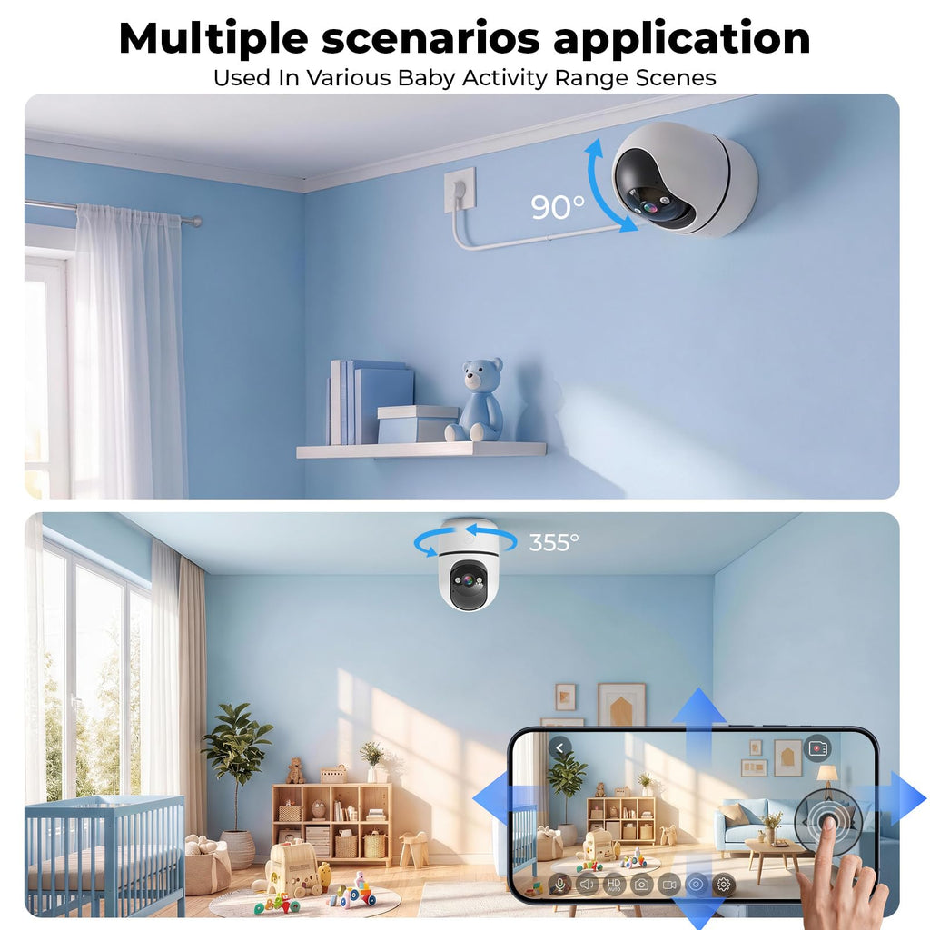 Indoor Camera 5G&2.4G WiFi 360° Pan/Tilt 2-Pack V48272