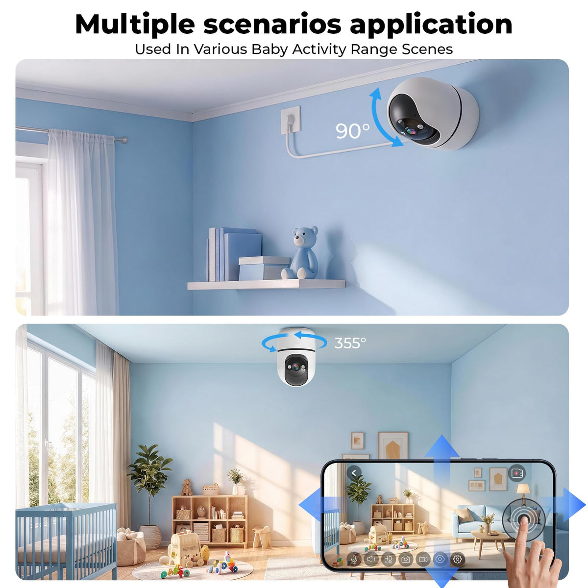 Indoor Camera 5G&2.4G WiFi 360° Pan/Tilt 2-Pack V48272