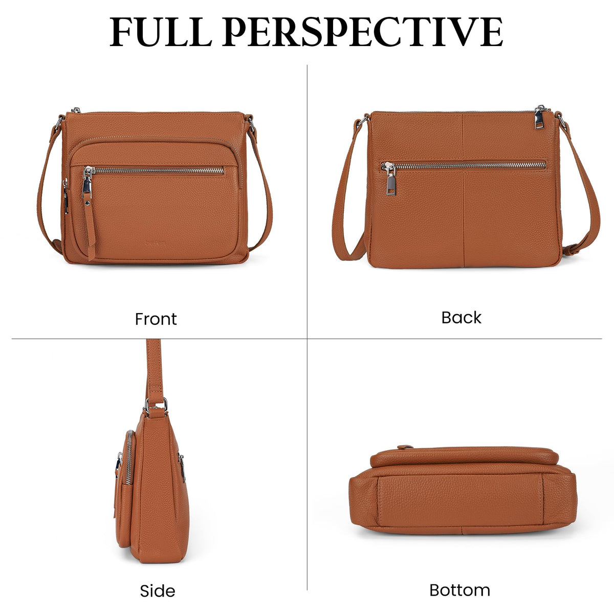 Anti Theft Genuine Leather Crossbody Bag with Wallet N81609
