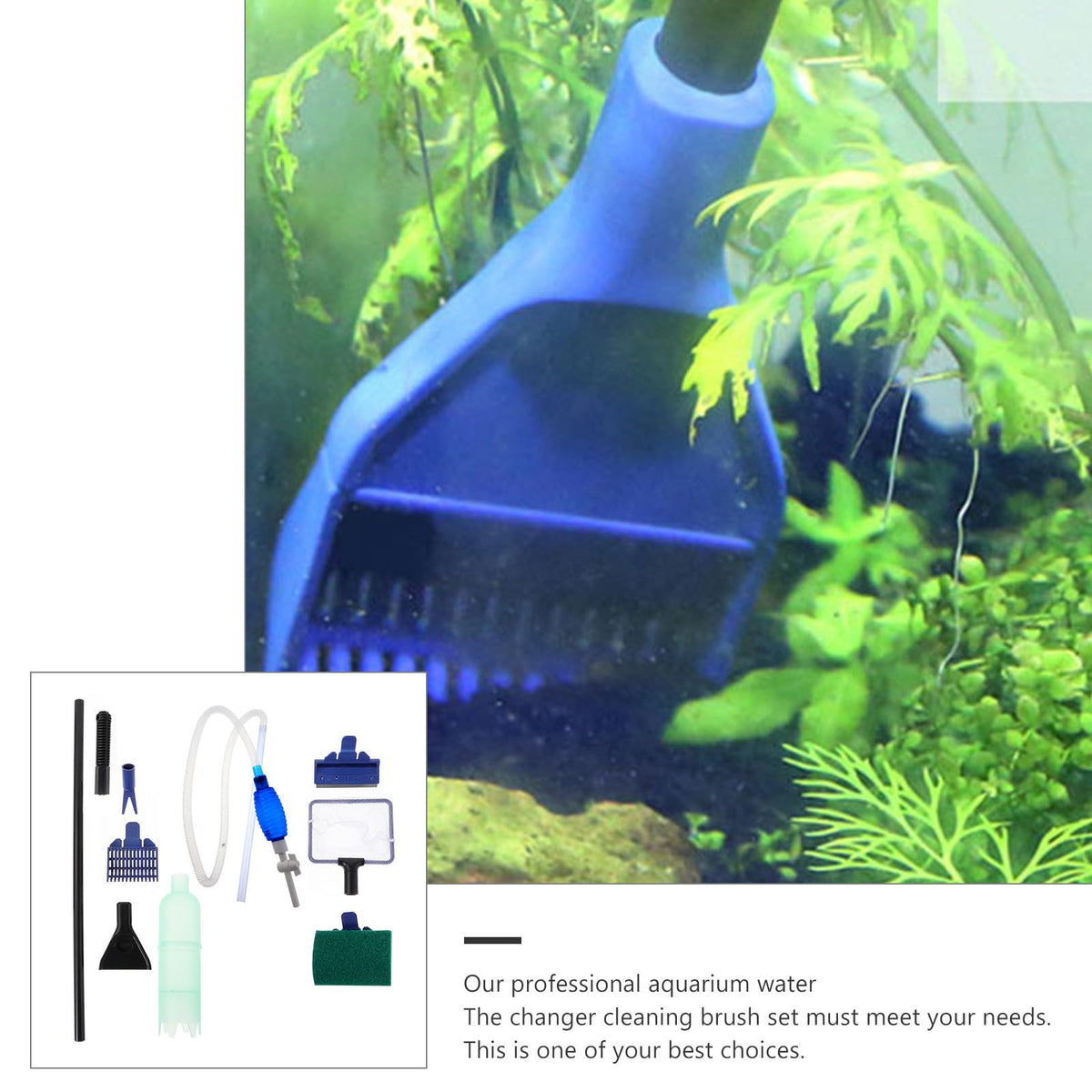 Fish Tank Water Changer Tool with Cleaning Brush Set Q966299