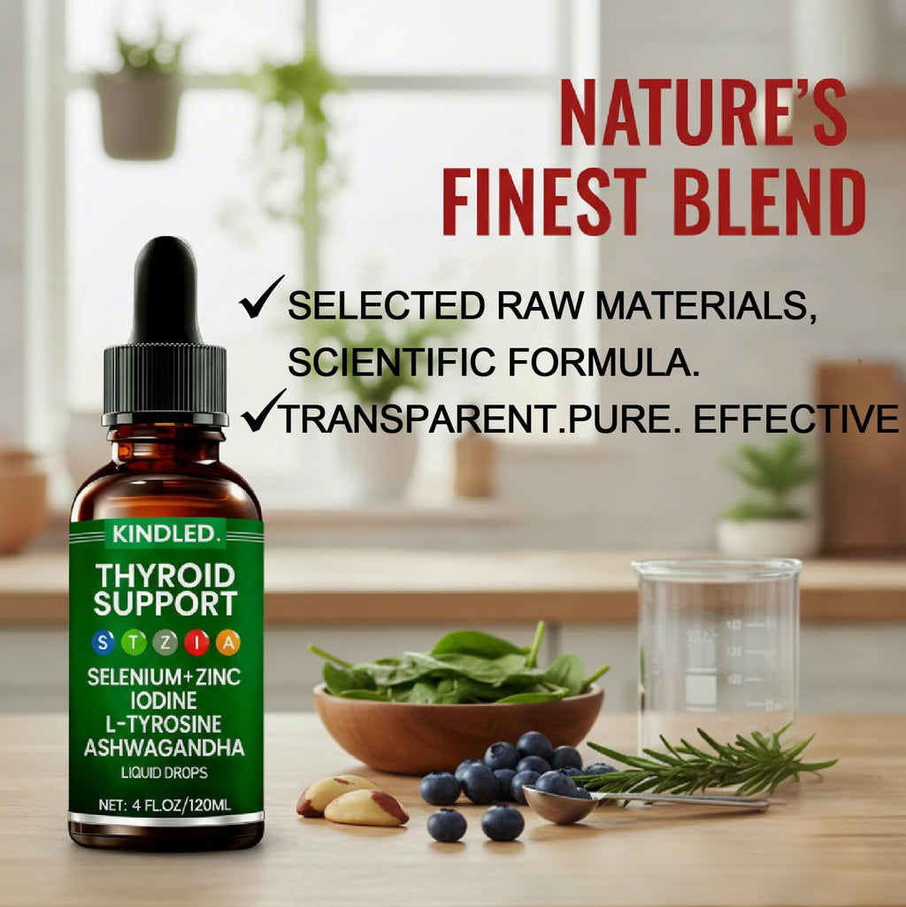 Thyroid Support Drops Selenium Zinc Iodine L-Tyrosine Ashwagandha Liquid Drops 4 FL.OZ Q9788