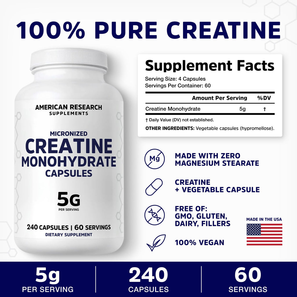 Micronized Creatine Monohydrate Capsules 5G G687