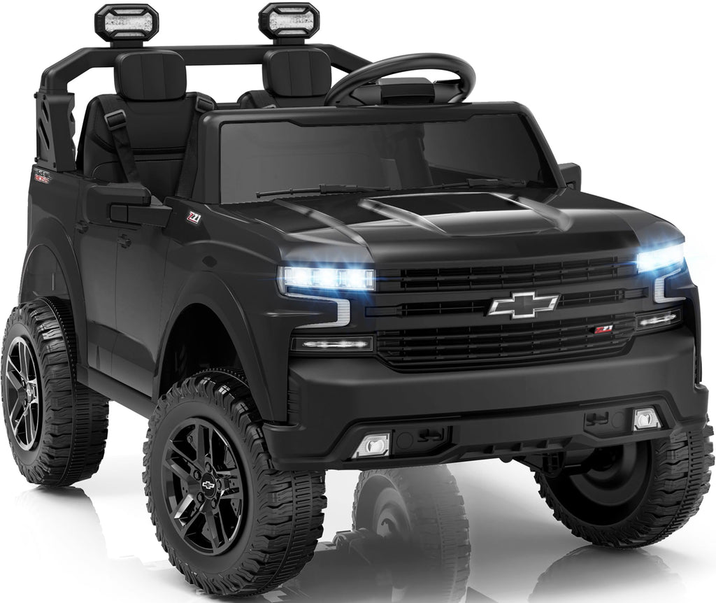 24V 2 Seater Electric Ride on Truck with Remote Control and Seat Belts (Black) S21386