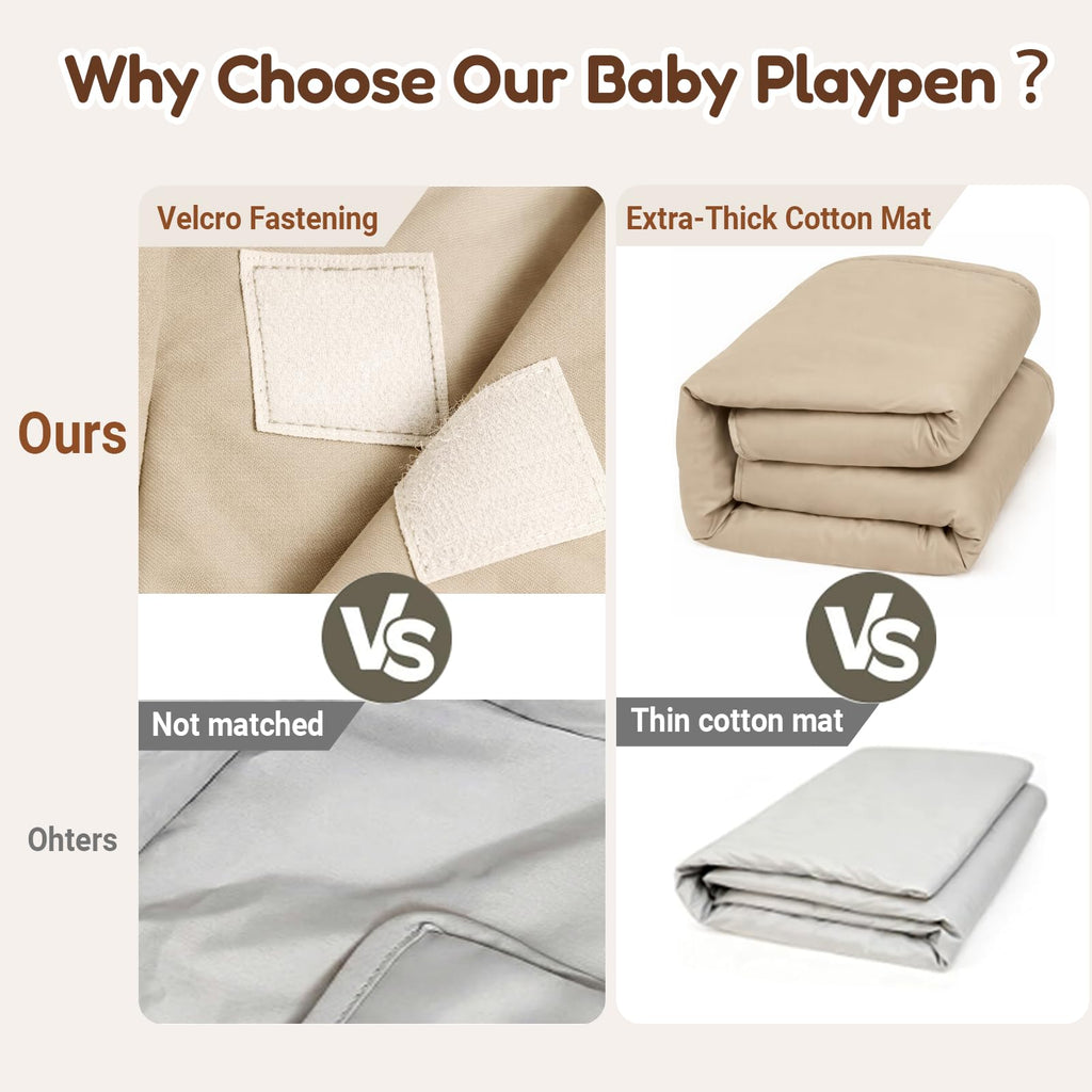 Foldable Baby Playpen with Mat, Mesh and Storage Bag R338