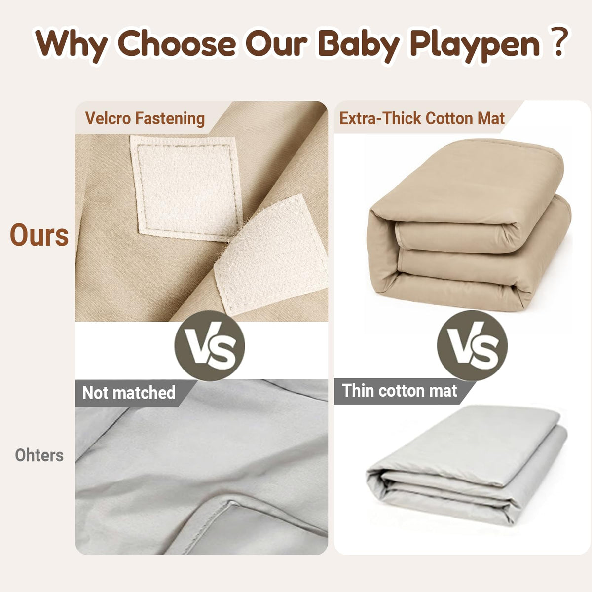 Foldable Baby Playpen with Mat, Mesh and Storage Bag R338