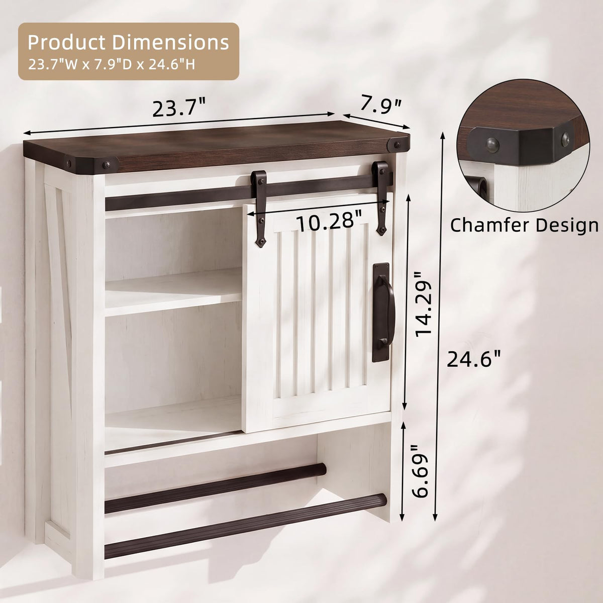 Bathroom Wall Cabinet with Sliding Door Y13486