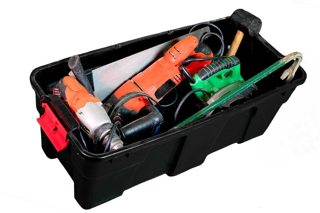 Black 17 Gallon Plastic Storage Footlocker Y5131