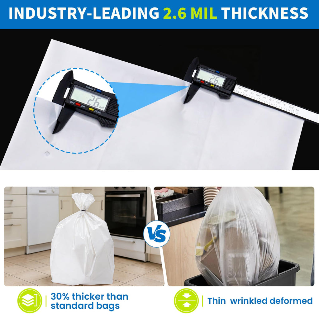 80-pack 2.6 mils White Trash Compactor Bags with Twist Ties J584709