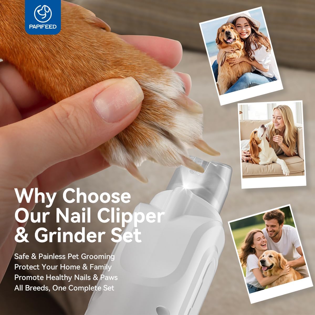 Dog Nail Grinder with 6 Speeds Quiet Motor Y86152