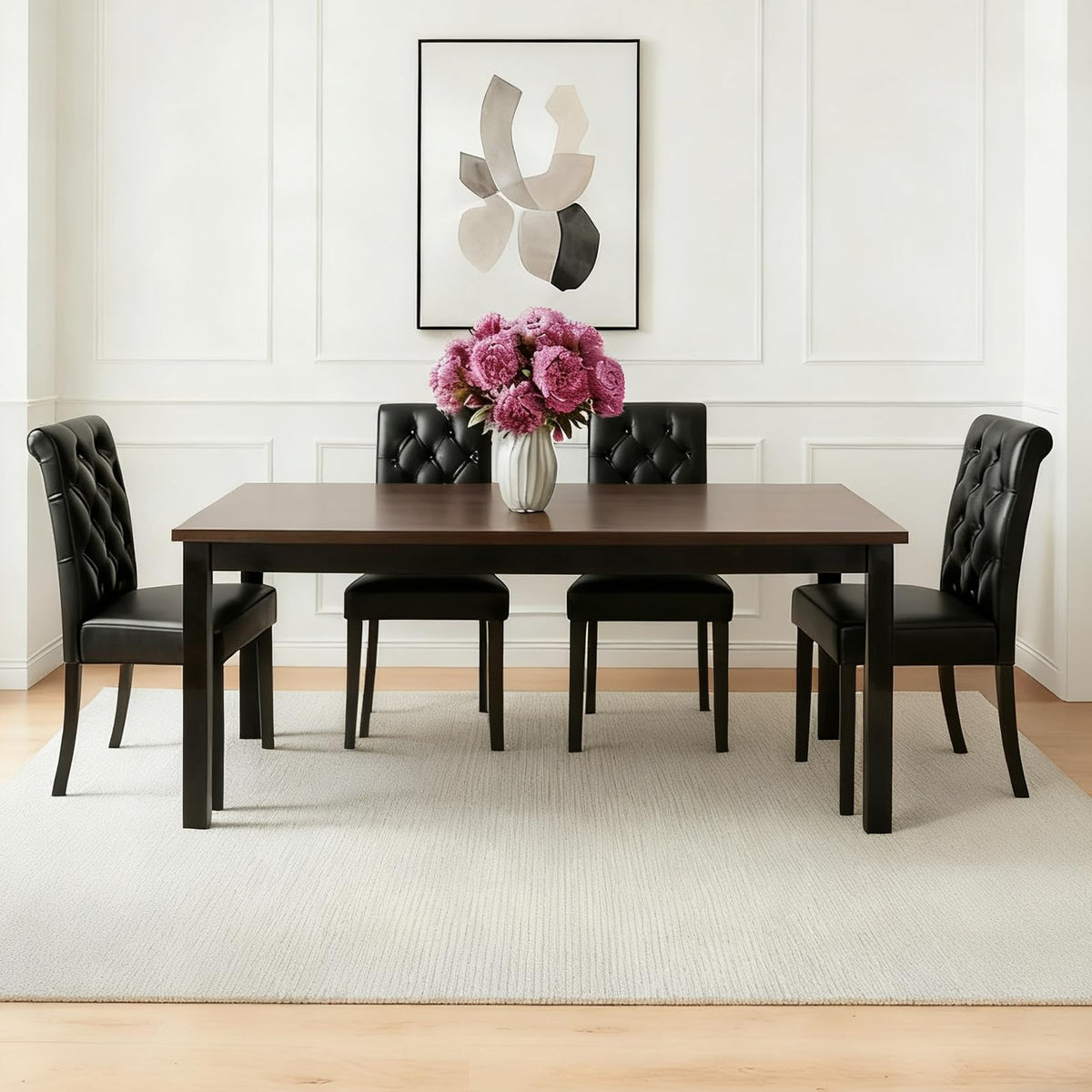 Black PU Leather Dining Chairs Set of 4 C970