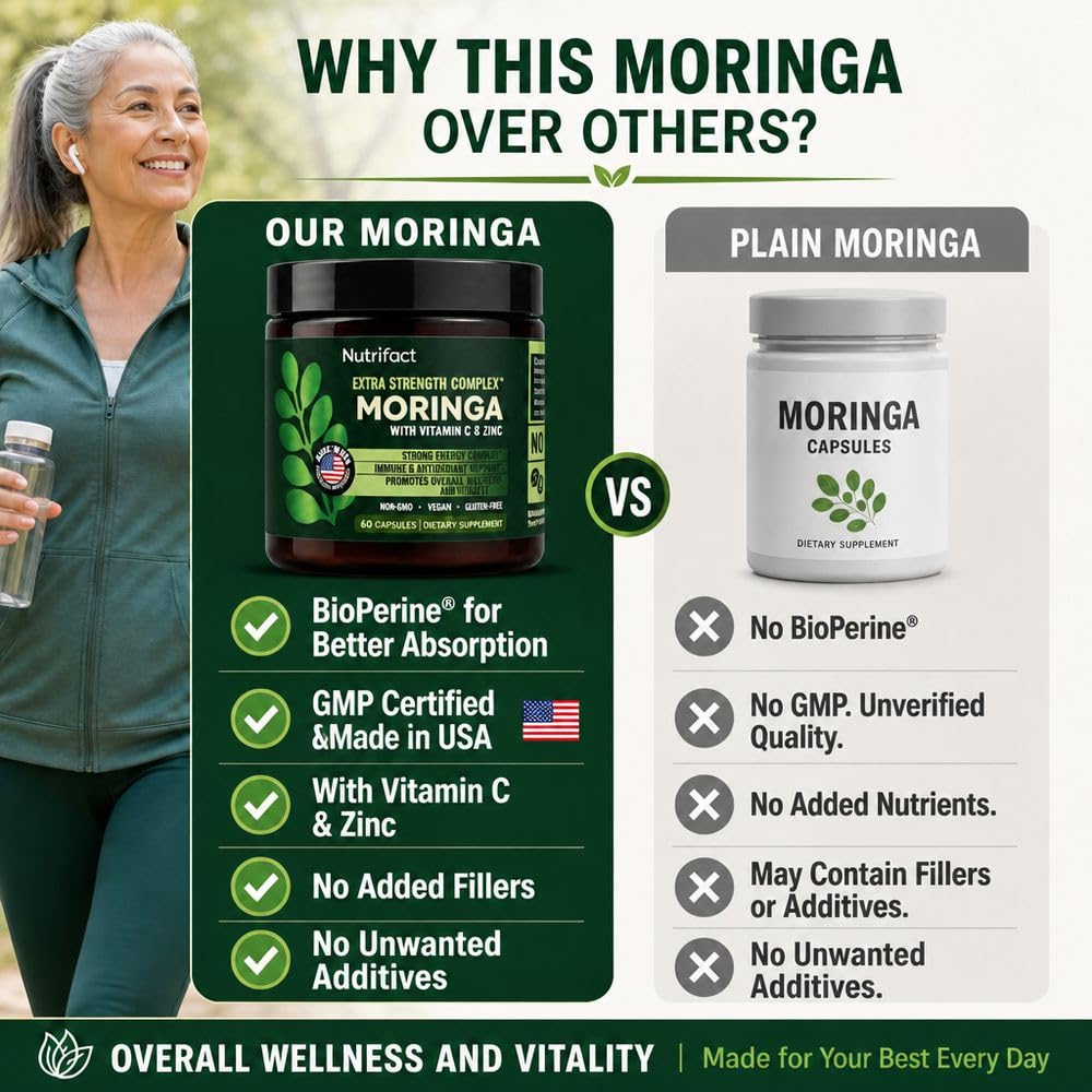Moringa Capsules with Vitamin C, Zinc & L-Lysine X3372
