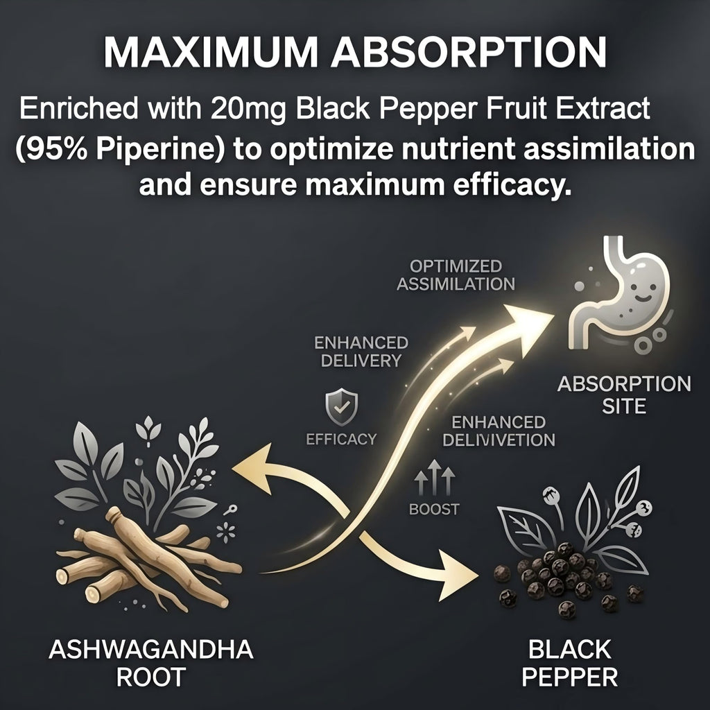 Ashwagandha 1200mg Root Extract 60 Capsules Supplement P17525