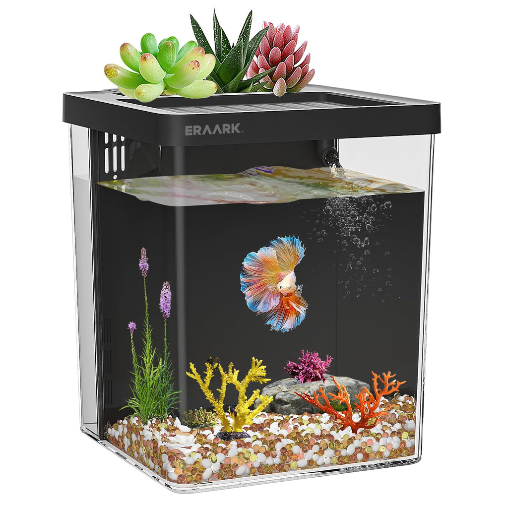 1.5 Gallon Betta Fish Tank Aquarium Kit with Filter LED Light S97696