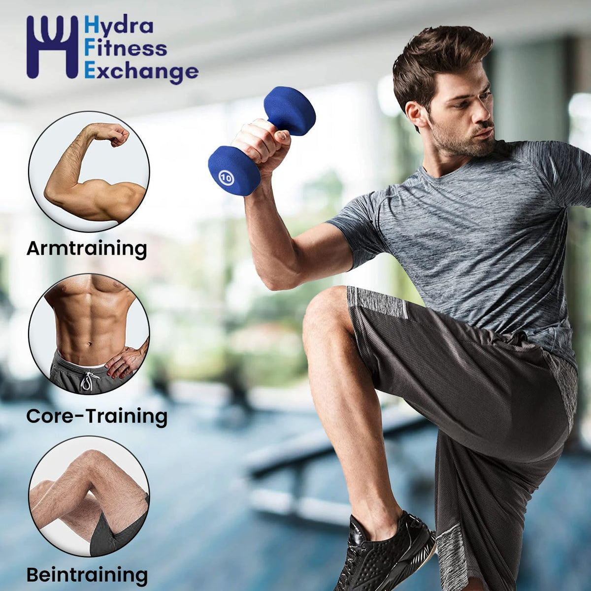 Neoprene Coated Dumbbell Set Blue F837657