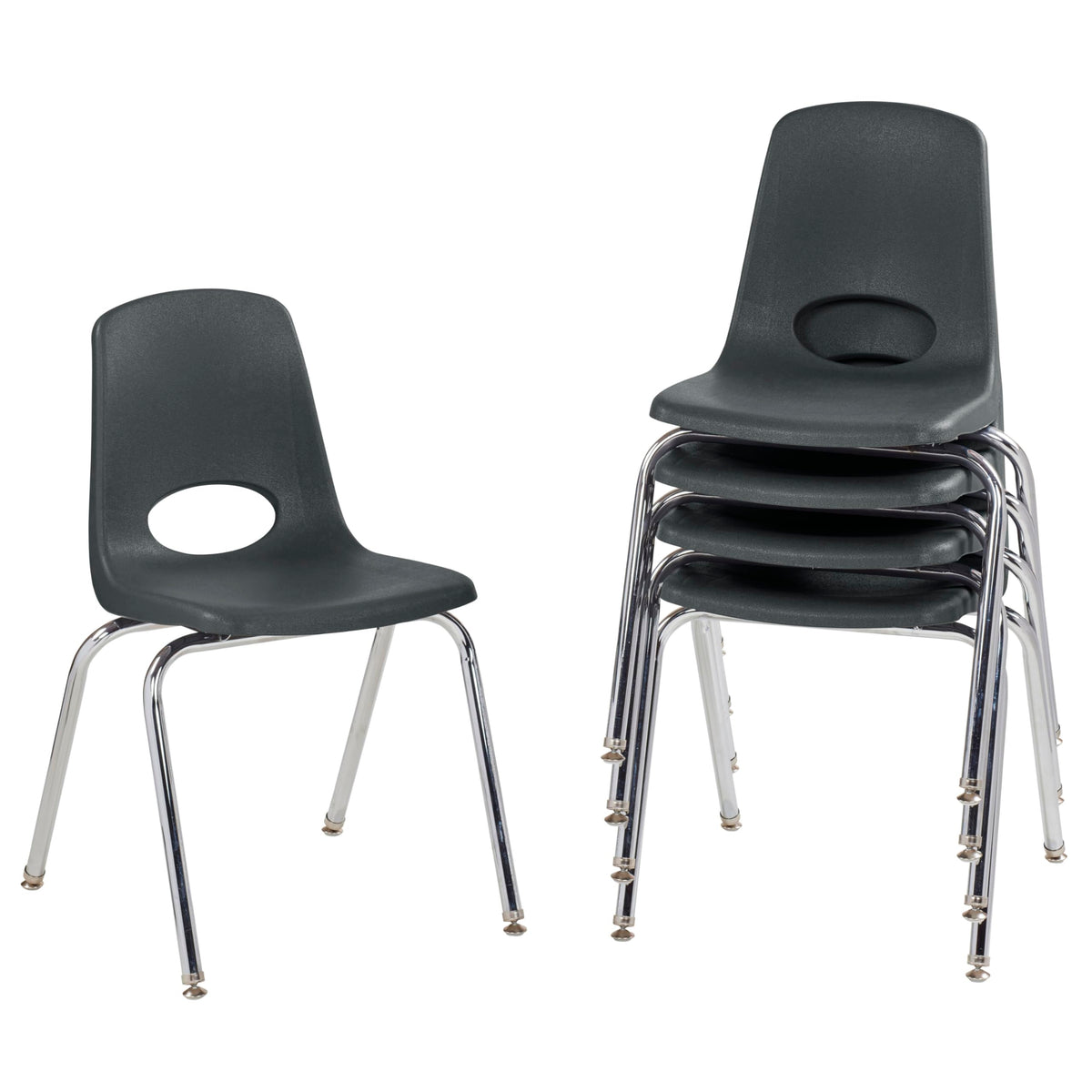 18" Black Stack Chair 5-Pack U6686