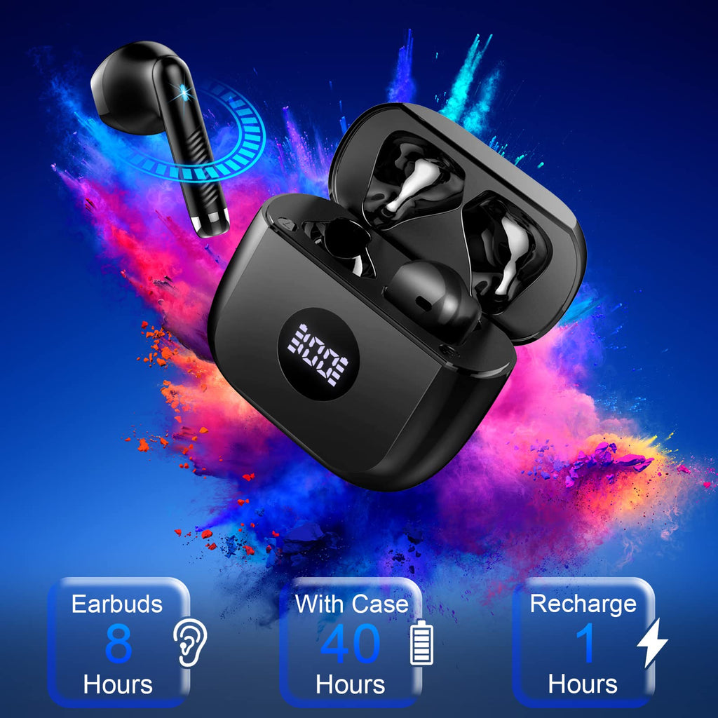 Black and Purple Wireless Earbuds D6345