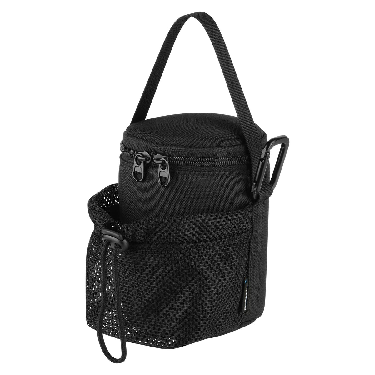 Portable Mosquito Repeller Storage Case with Metal Carabiner and Refill Pocket, Black K9834
