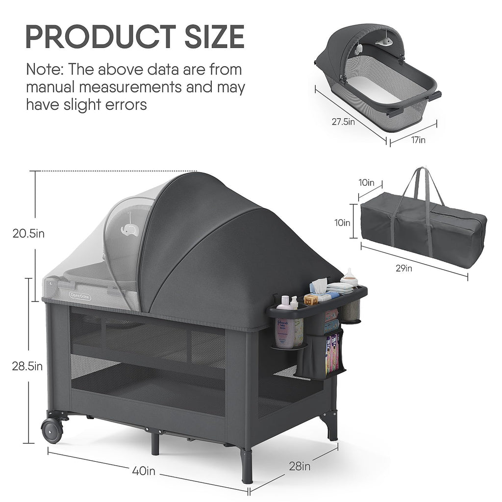 Grey Baby Bassinet Playard G390071