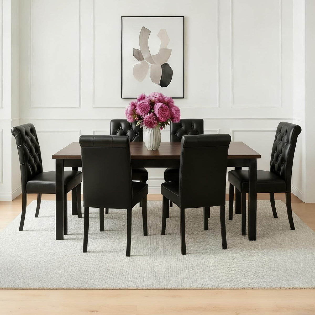 Black PU Leather Dining Chairs Set of 4 C970