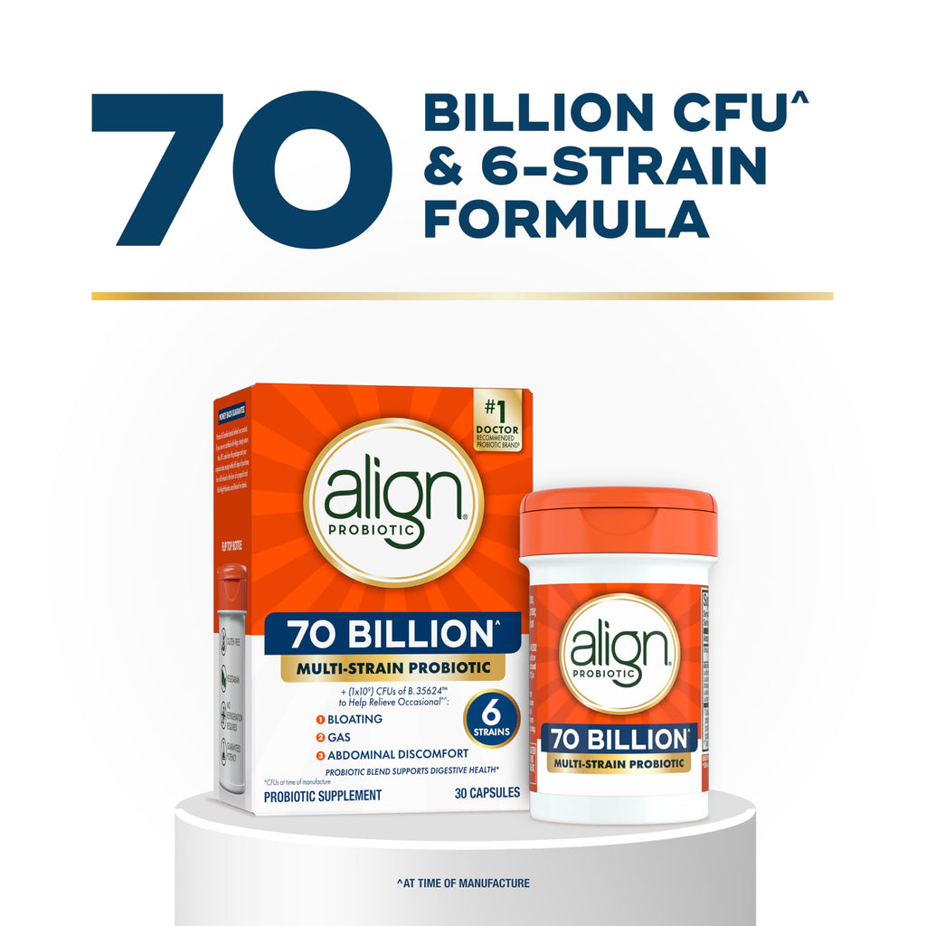 70 Billion CFU 6 Strain Blend Probiotic 30 Capsules U827623