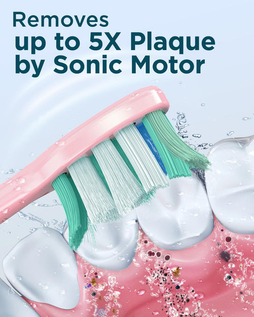 2 Pack Rechargeable Electric Toothbrush with 12 Brush Heads & 2 Travel Case A5125