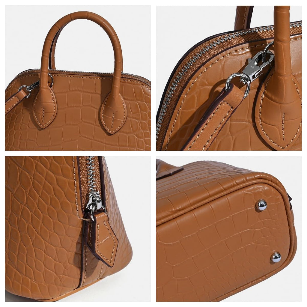 Genuine Leather Croc-Embossed Mini Dome Satchel Y337997