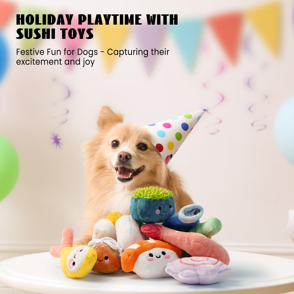 10 PC Squeaky Plush Dog Toys with Bag H8408