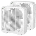 2 Packs 10" Tabletop Box Fan, 2 Speeds, White P650