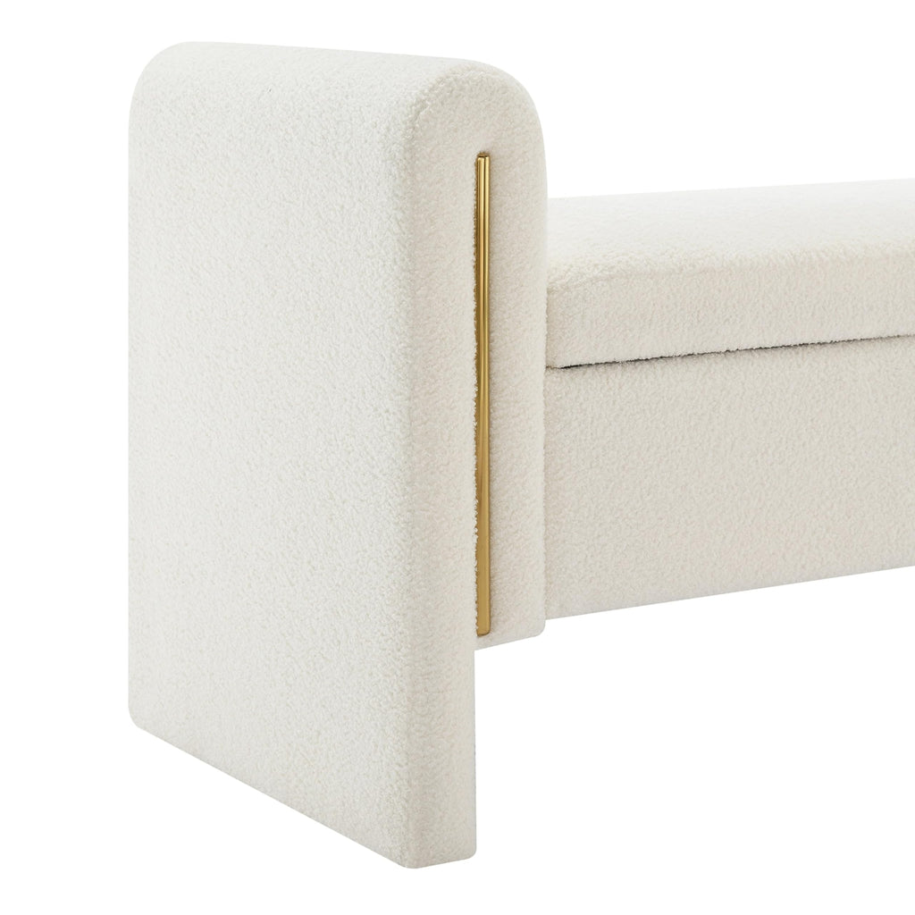 White Upholstered Storage Ottoman K631678