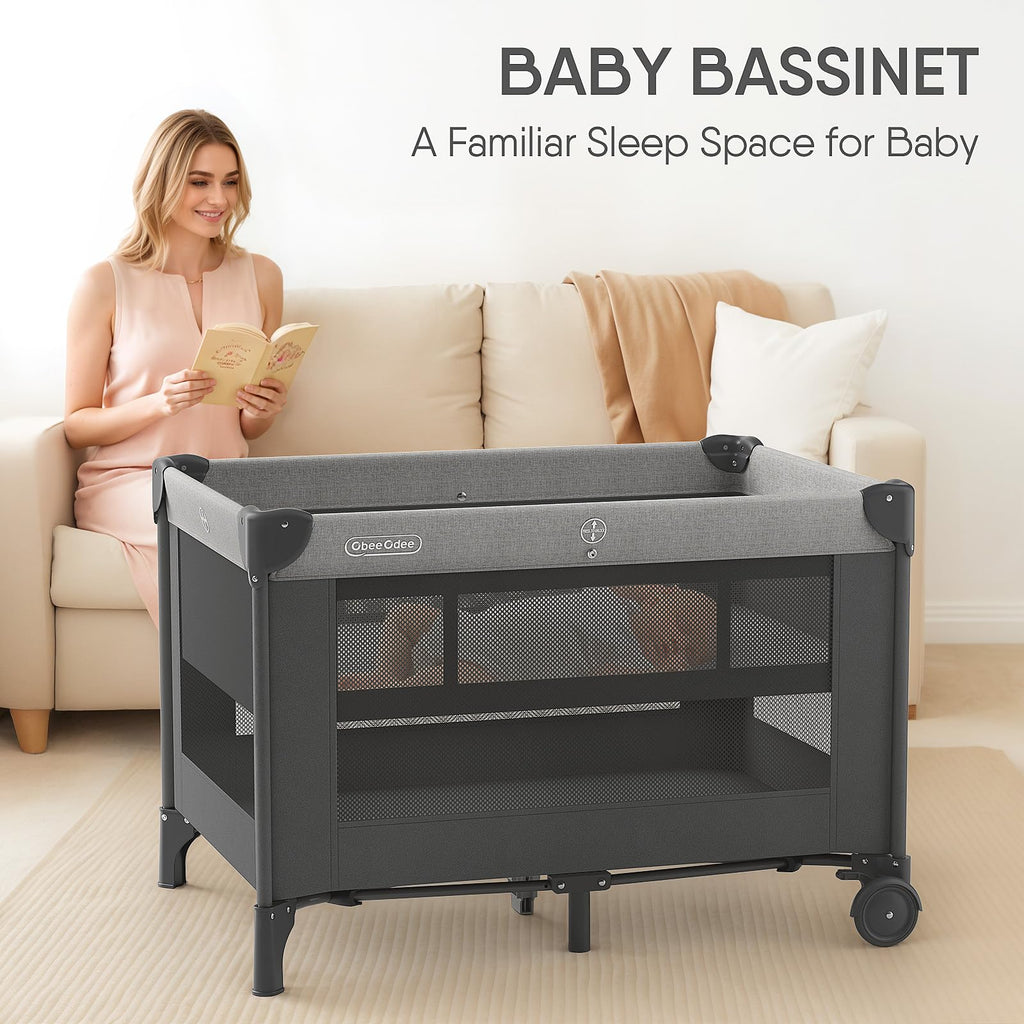 Grey Baby Bassinet Playard G390071
