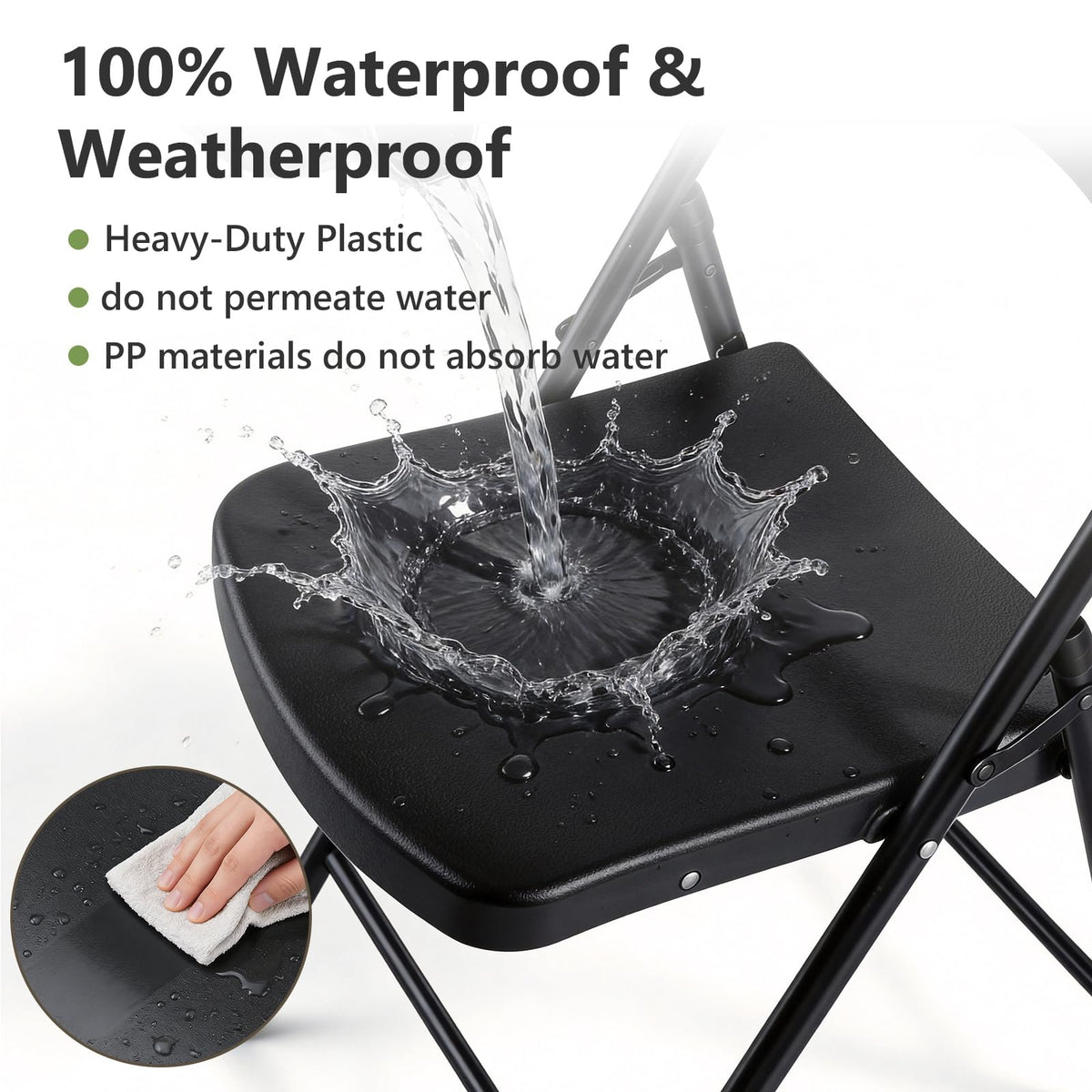 Black 6 Pack Plastic Metal Folding Chairs Q920