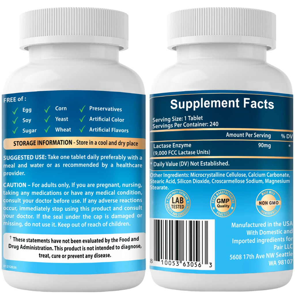 Lactase Enzyme 240 Tablets Z498987
