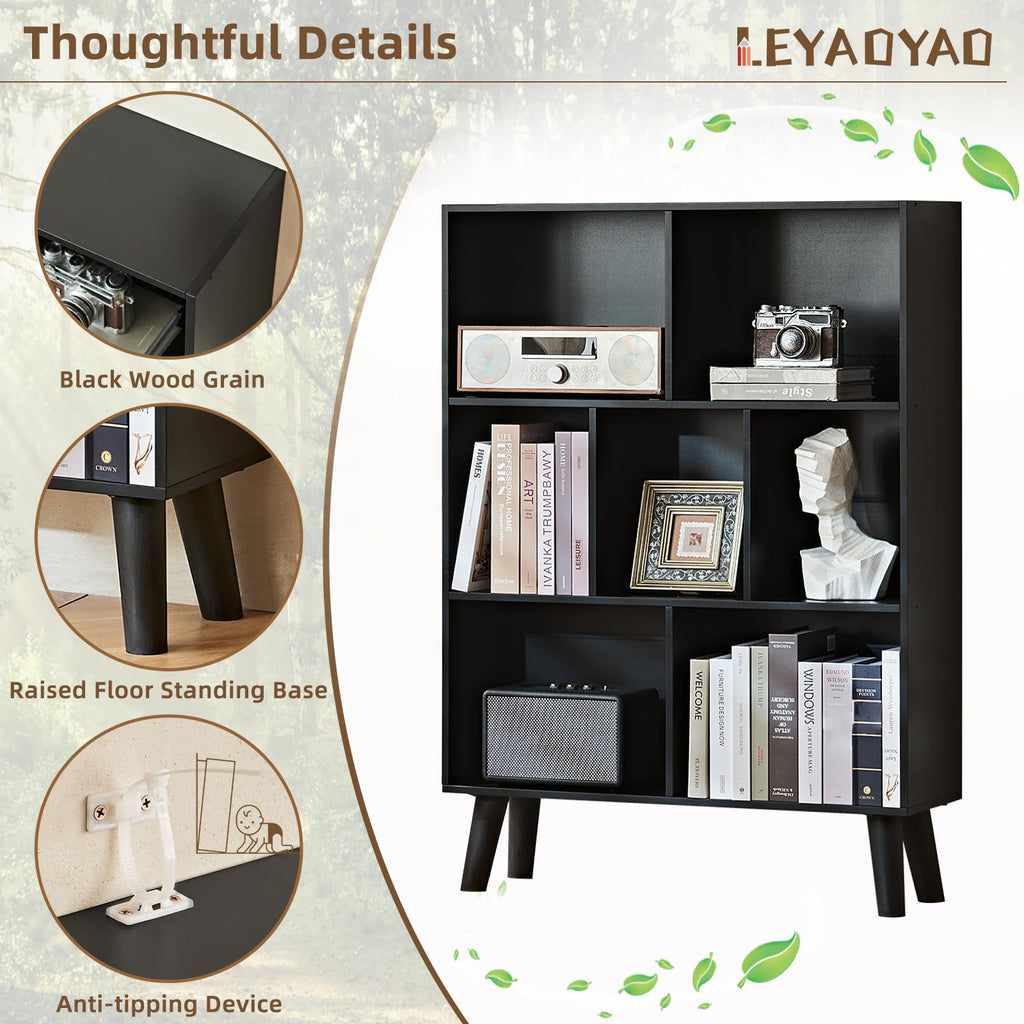 Black Cube Bookshelf with Legs A63826