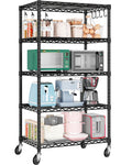 Wire Storage Rack with Wheels Metal Shelving M92237