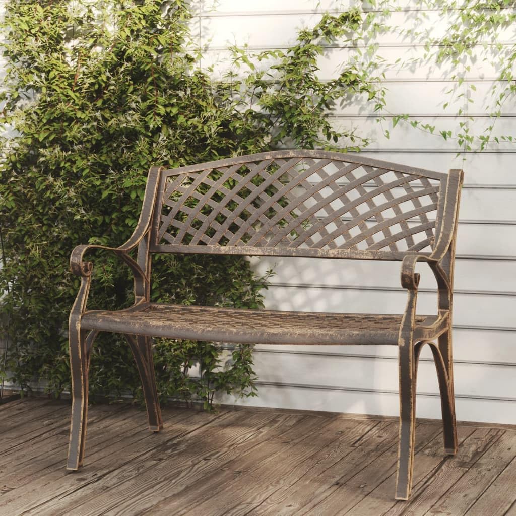 Bronze Floral Cast Iron 40.2 Inch Garden Bench U625119