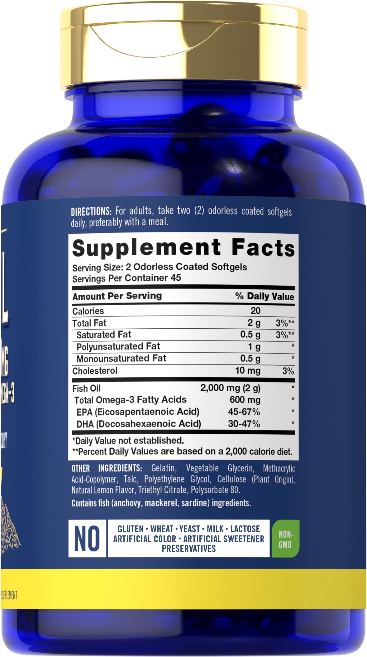 Fish Oil 2000mg Omega 3 Supplement W36388