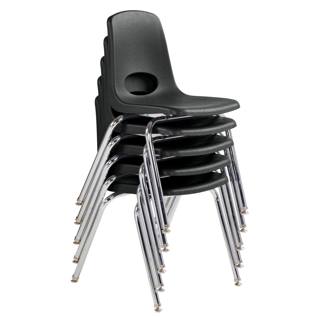 18" Black Stack Chair 5-Pack U6686