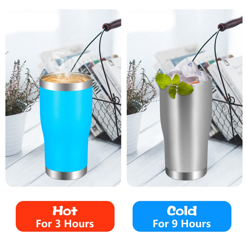 20oz Stainless Steel Insulated Tumbler with Lid And Straw T91875