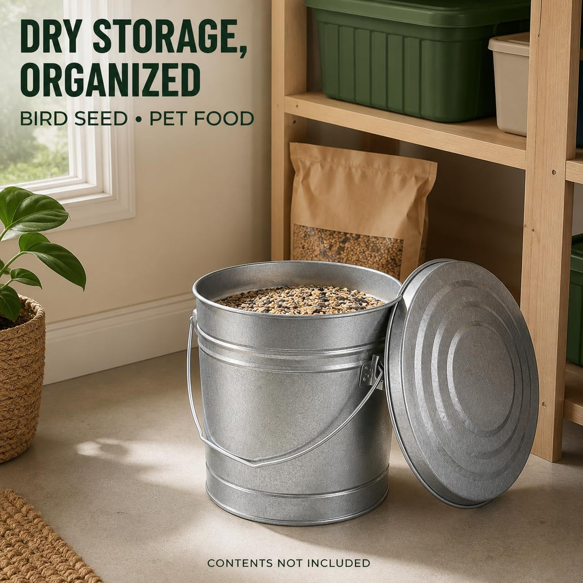 6 Gallon Galvanized Steel Can with Locking Lid P538058