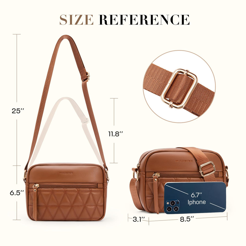 Quilted Crossbody Purse with Adjustable Strap Z431