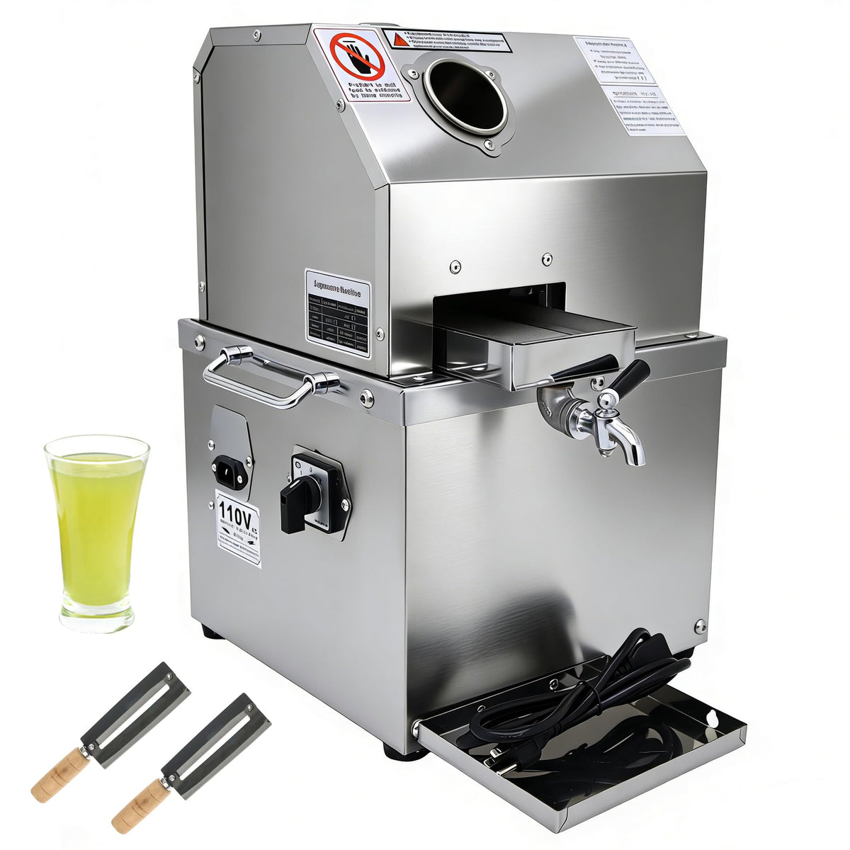 110V 800W Stainless Steel Electric Sugar Cane Juicer Machine K586798