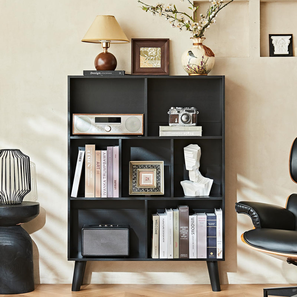 Black Cube Bookshelf with Legs A63826