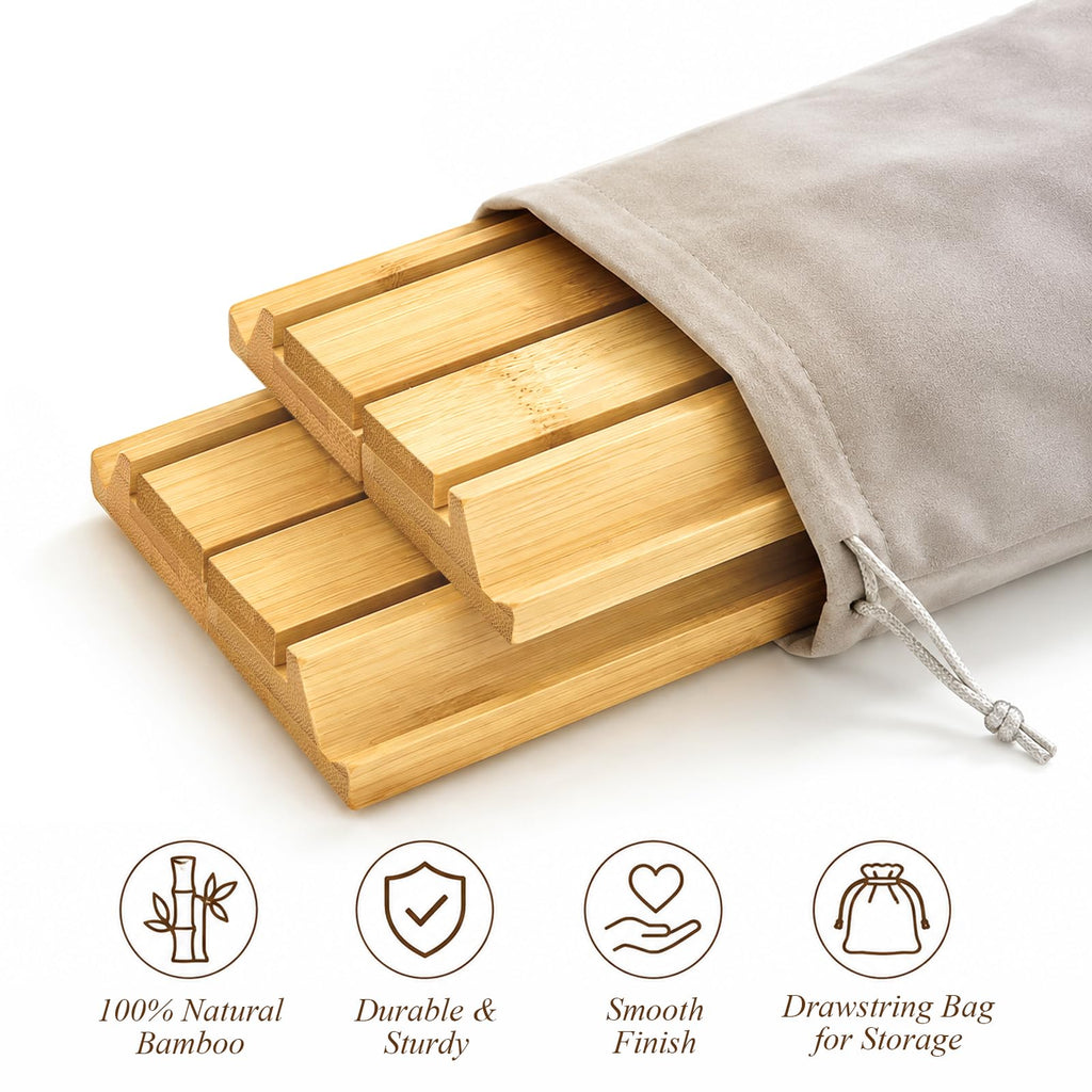 Bamboo Mahjong Racks with Pushers, Set of 4 H470
