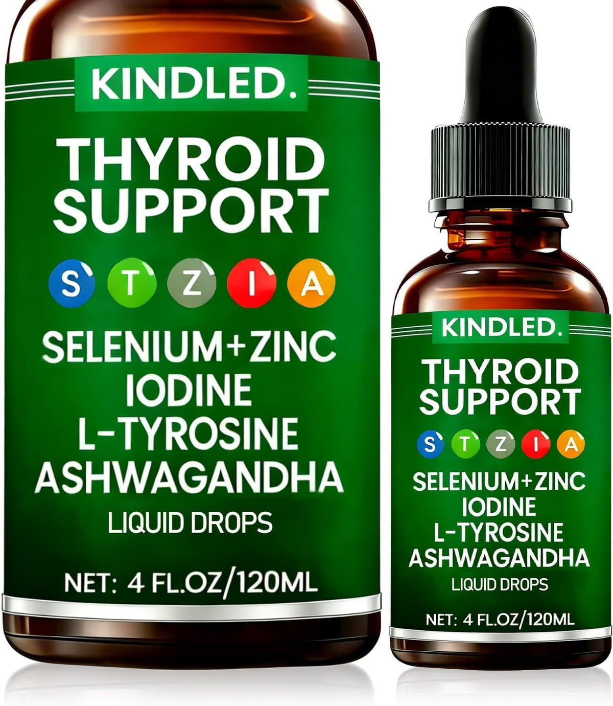 Thyroid Support Drops Selenium Zinc Iodine L-Tyrosine Ashwagandha Liquid Drops 4 FL.OZ Q9788
