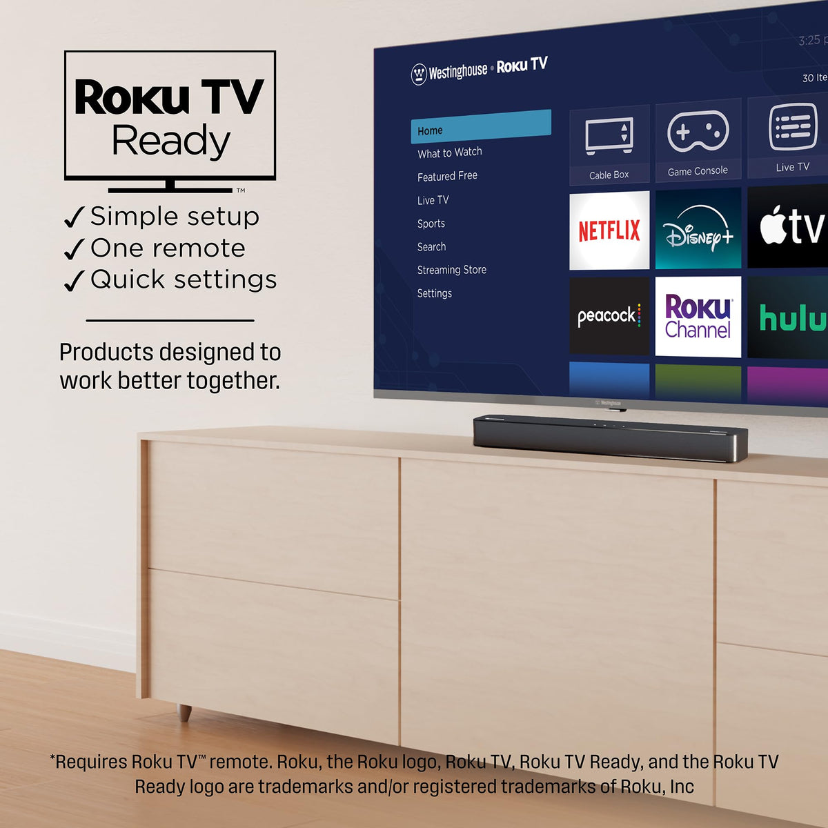 55 Inch 4K TV and 2.0 Channel Soundbar B208689