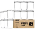 16oz Wide Mouth Mason Jars, 12 Pack with Lids & Bands L183507