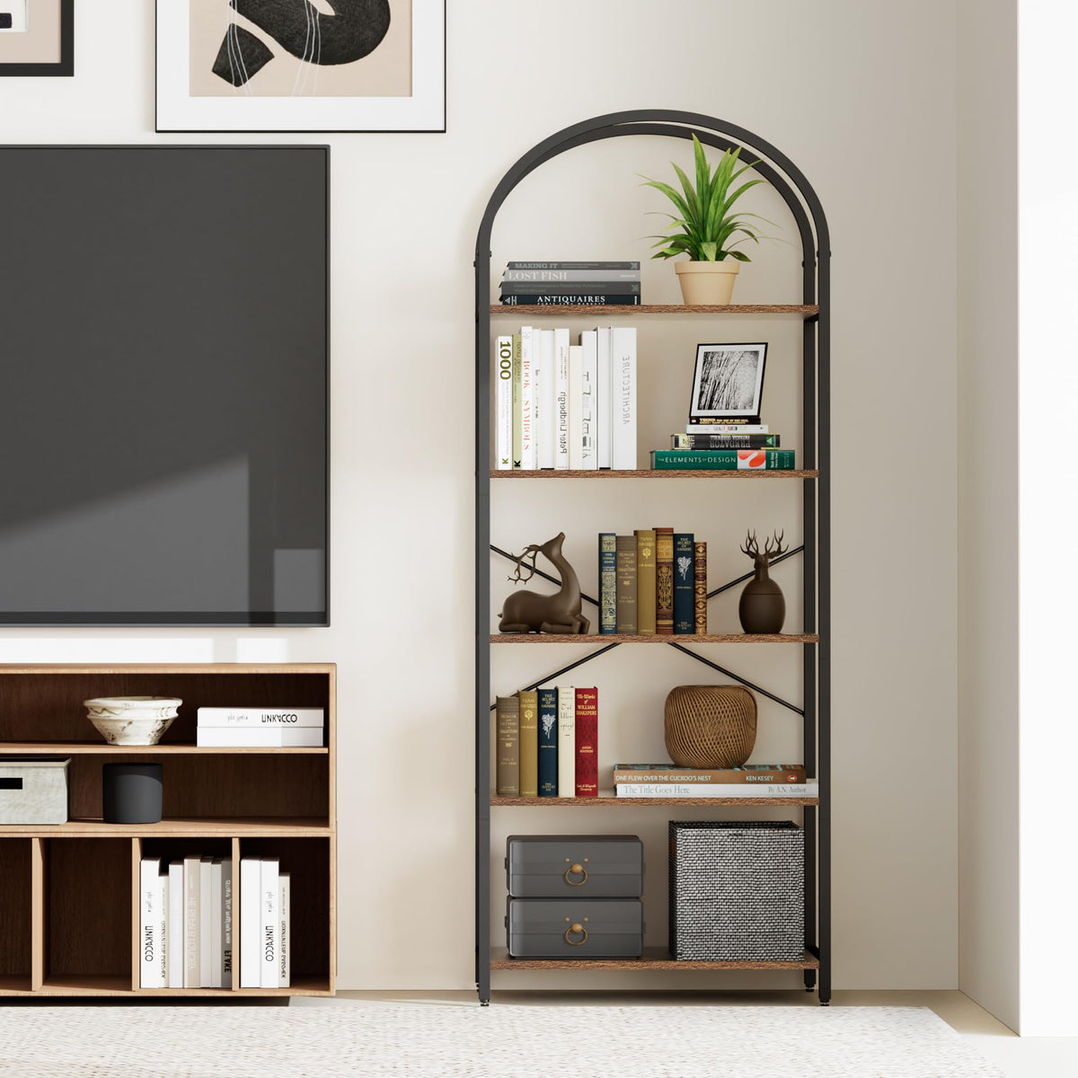 5-Tier Arched Bookshelf T1462