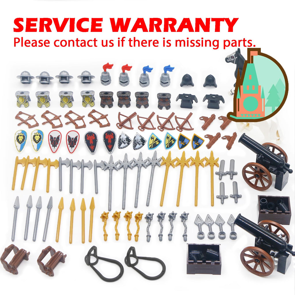 Building Block Medieval Weapon Armor Swords Helmet Horse G1019